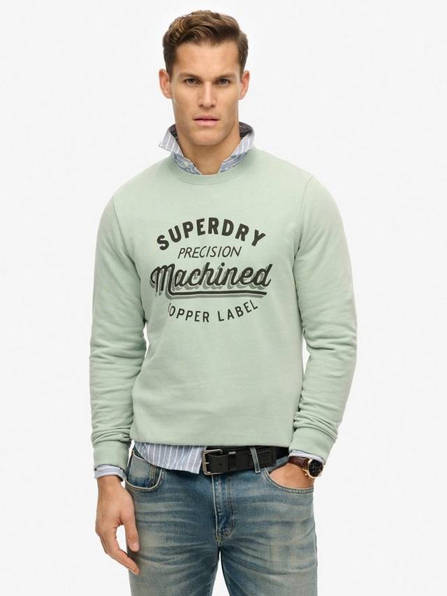 

Логотип хлопок винтаж стирка толстовка Superdry, цвет Light Green