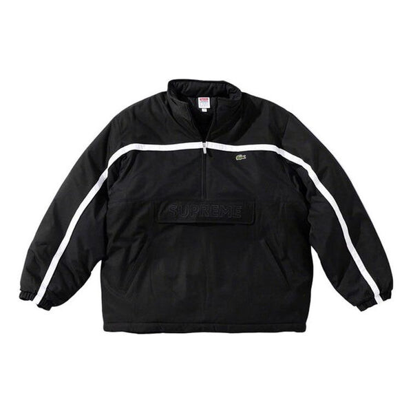 

Куртка x lacoste puffy half zip pullover 'black' Supreme, черный