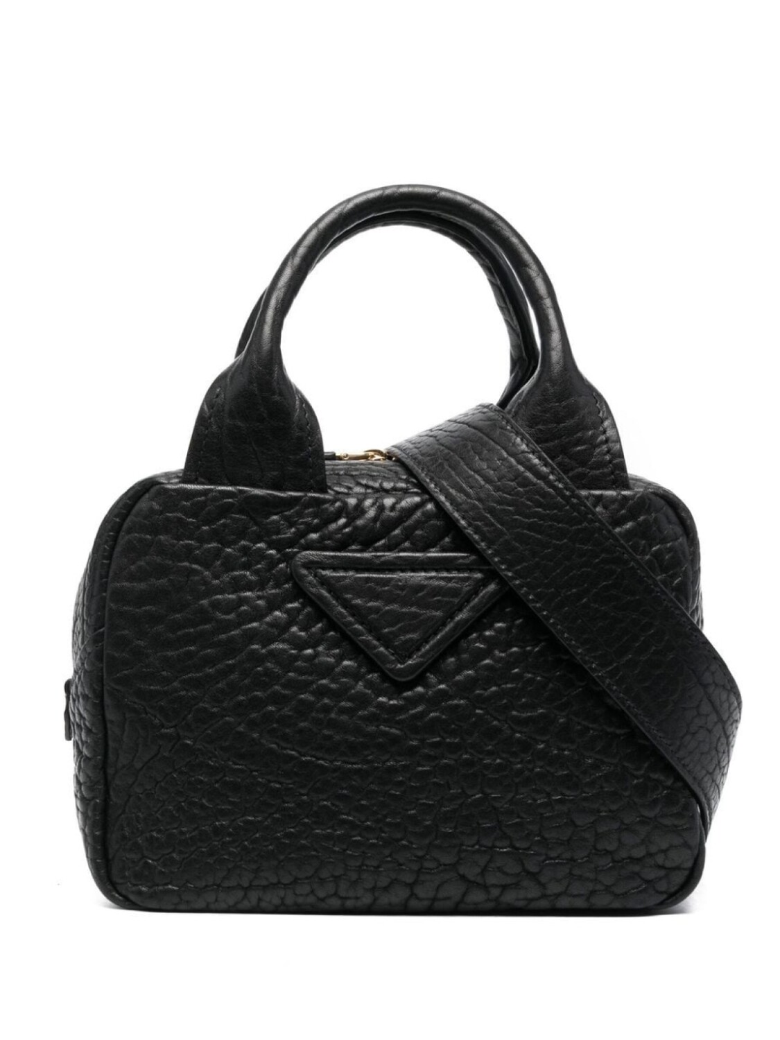 Сумка-тоут Prada из зернистой кожи, черный