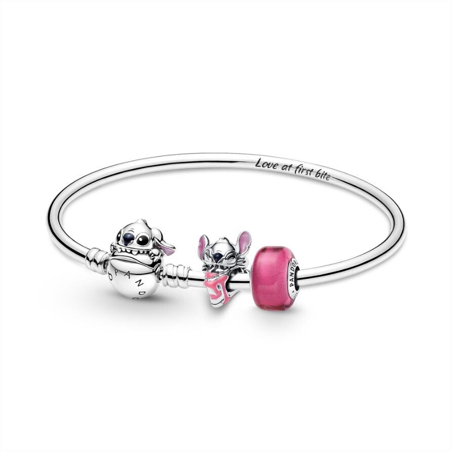 

Подарочный набор Pandora Disney Lilo and Stitch Aloha Happy Birthday Charm Bracelet Set, стерлинговое серебро