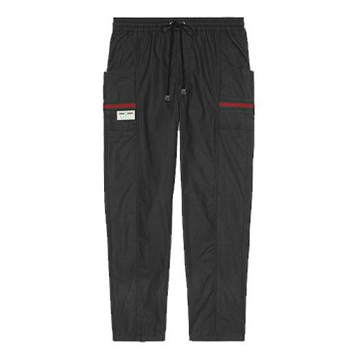 

Брюки men's label black long pants/trousers Gucci, черный