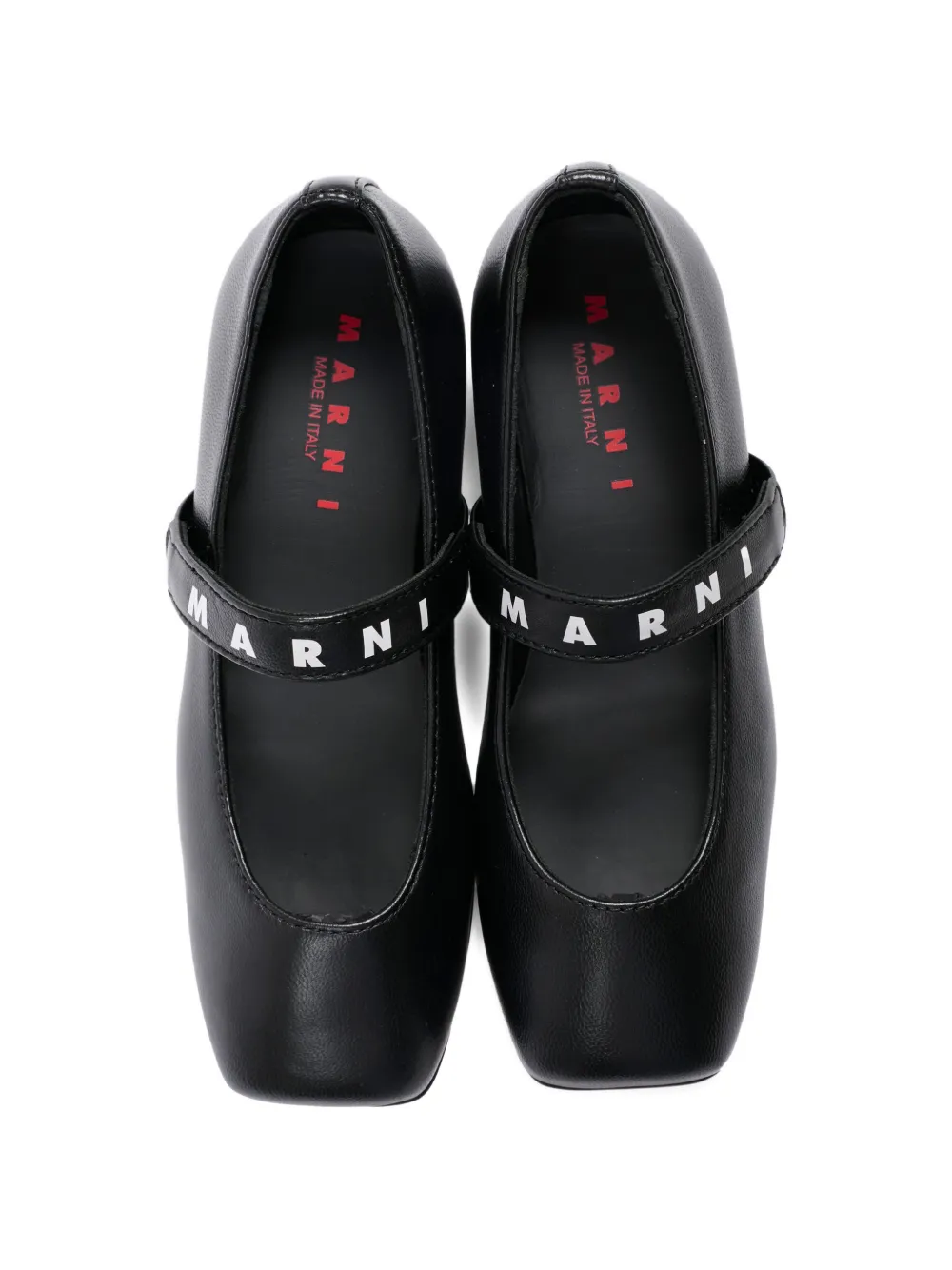 Балетки с ремешком с логотипом Marni Kids, черный — фото 3