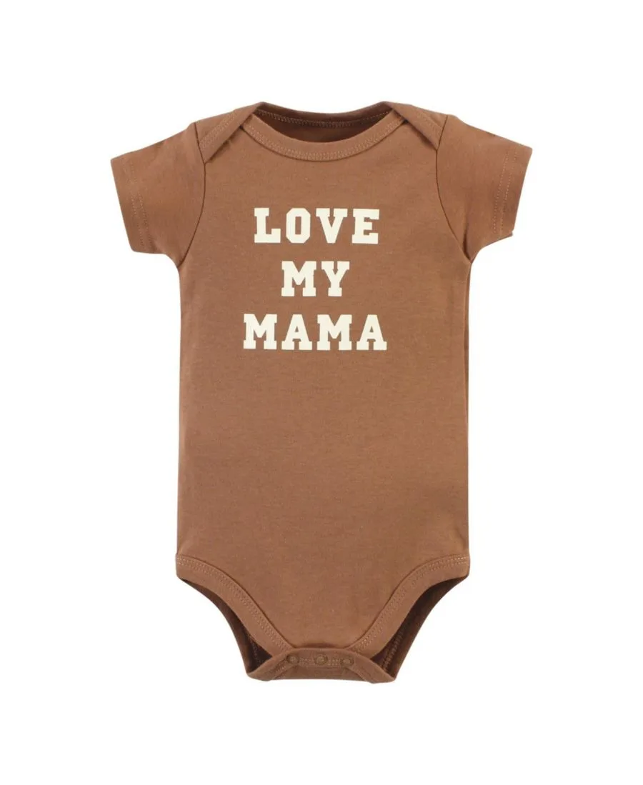 Комплект из 5 хлопковых боди Essential Hudson Baby, коричневый темно-синий mamas boy 5-pack — фото 4