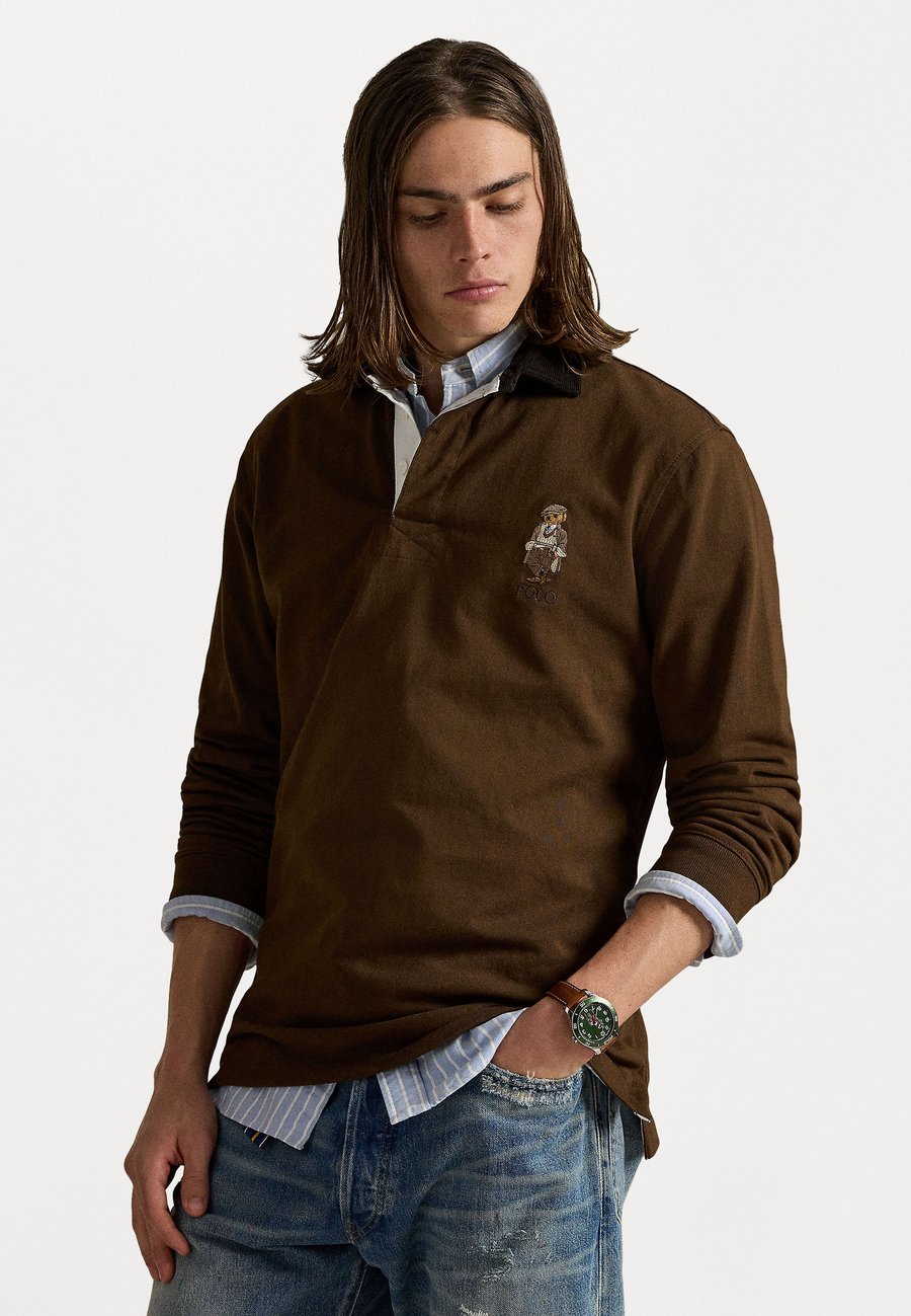 

Поло Polo Ralph Lauren CLASSIC FIT POLO BEAR RUGBY SHIRT, Branch Brown/Black, Черный, Поло Polo Ralph Lauren CLASSIC FIT POLO BEAR RUGBY SHIRT, Branch Brown/Black