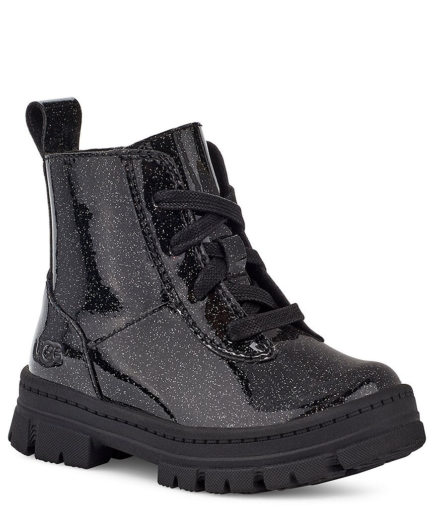 

Блестящие сапоги UGG Ashton для девочек на шнуровке (для малышей), черный