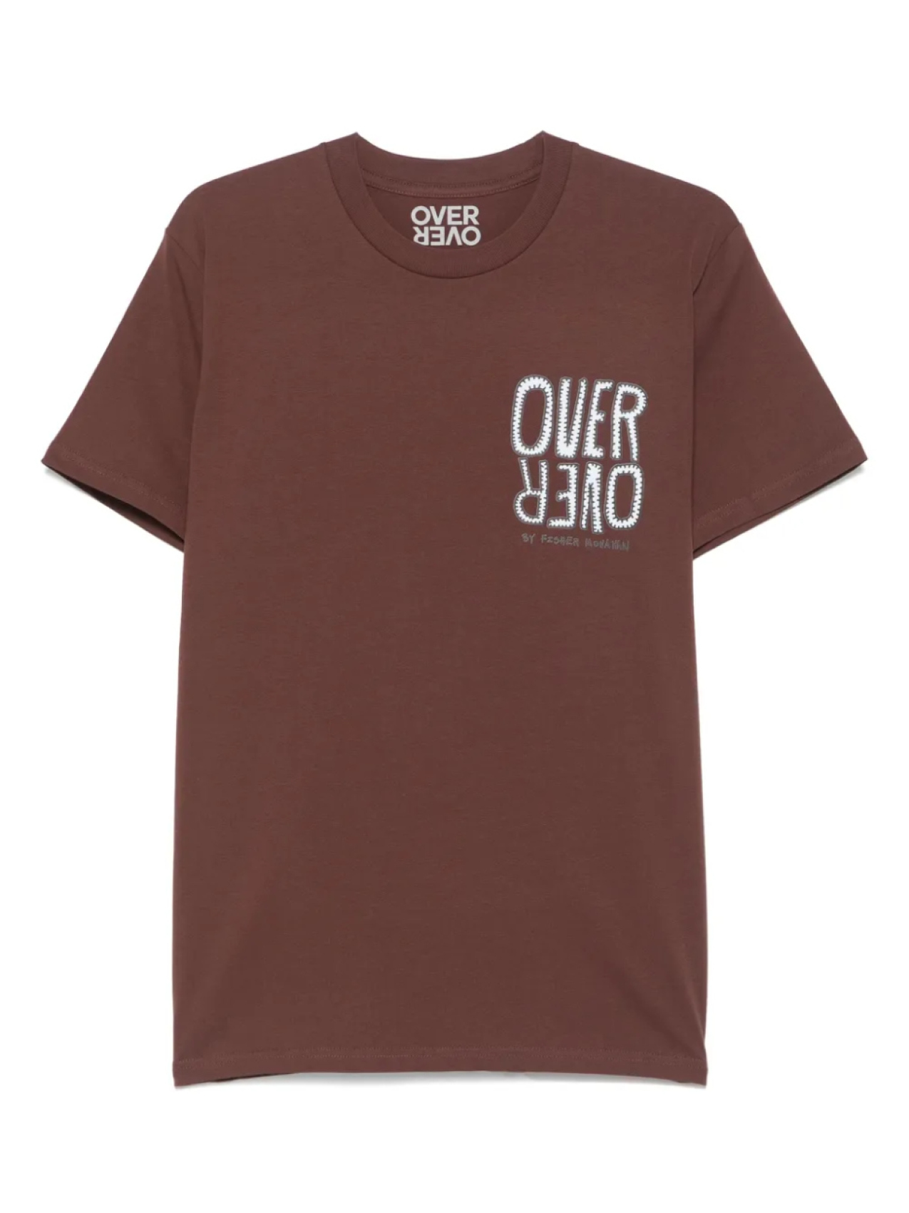 

Футболка из хлопка OVER OVER, коричневый