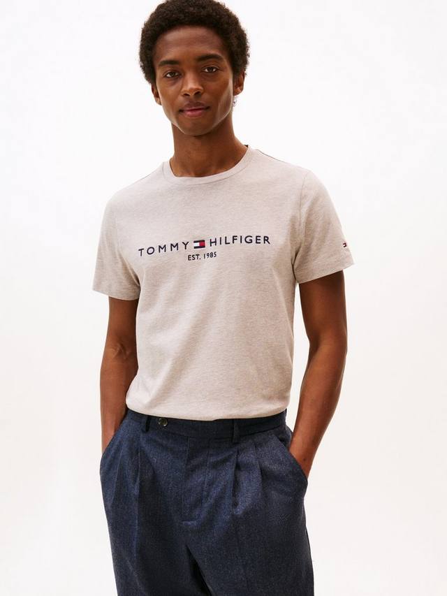 

Хлопковая футболка с логотипом Tommy Hilfiger, Pebble