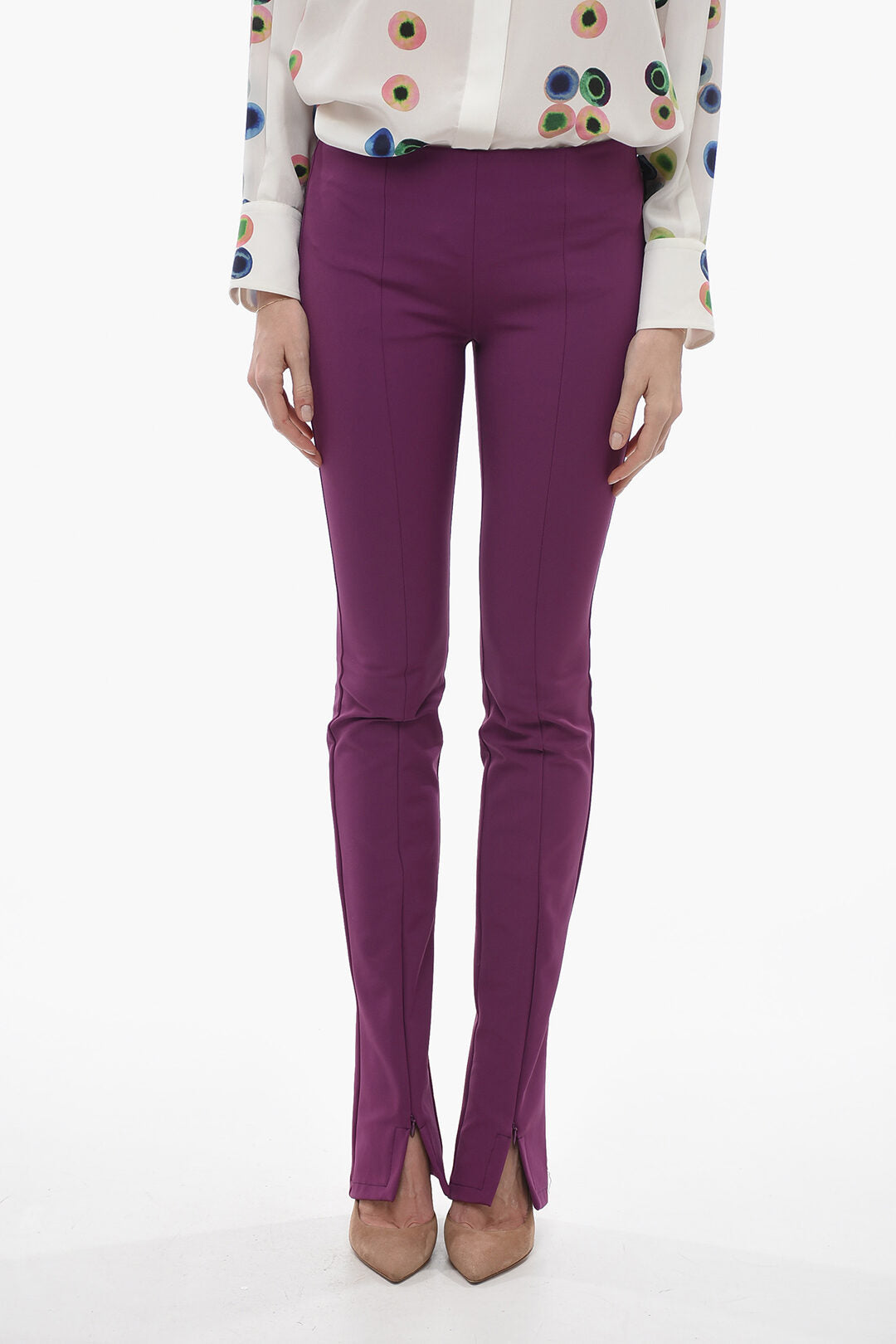 

Брюки Sportmax Skinny Fit TORRE Bootcut, фиолетовый