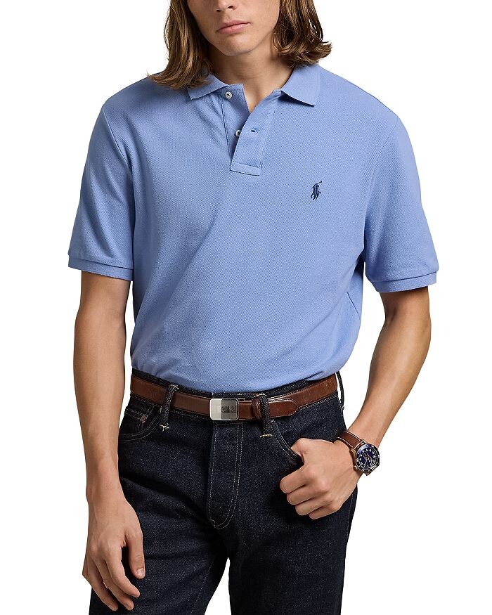 

Рубашка поло классического кроя из хлопковой сетки Polo Ralph Lauren, синий
