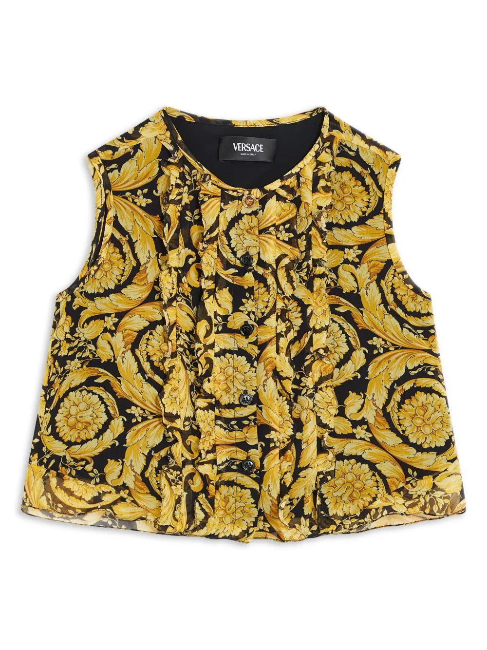 

Рубашка без рукавов с принтом Barocco Versace Kids, черный