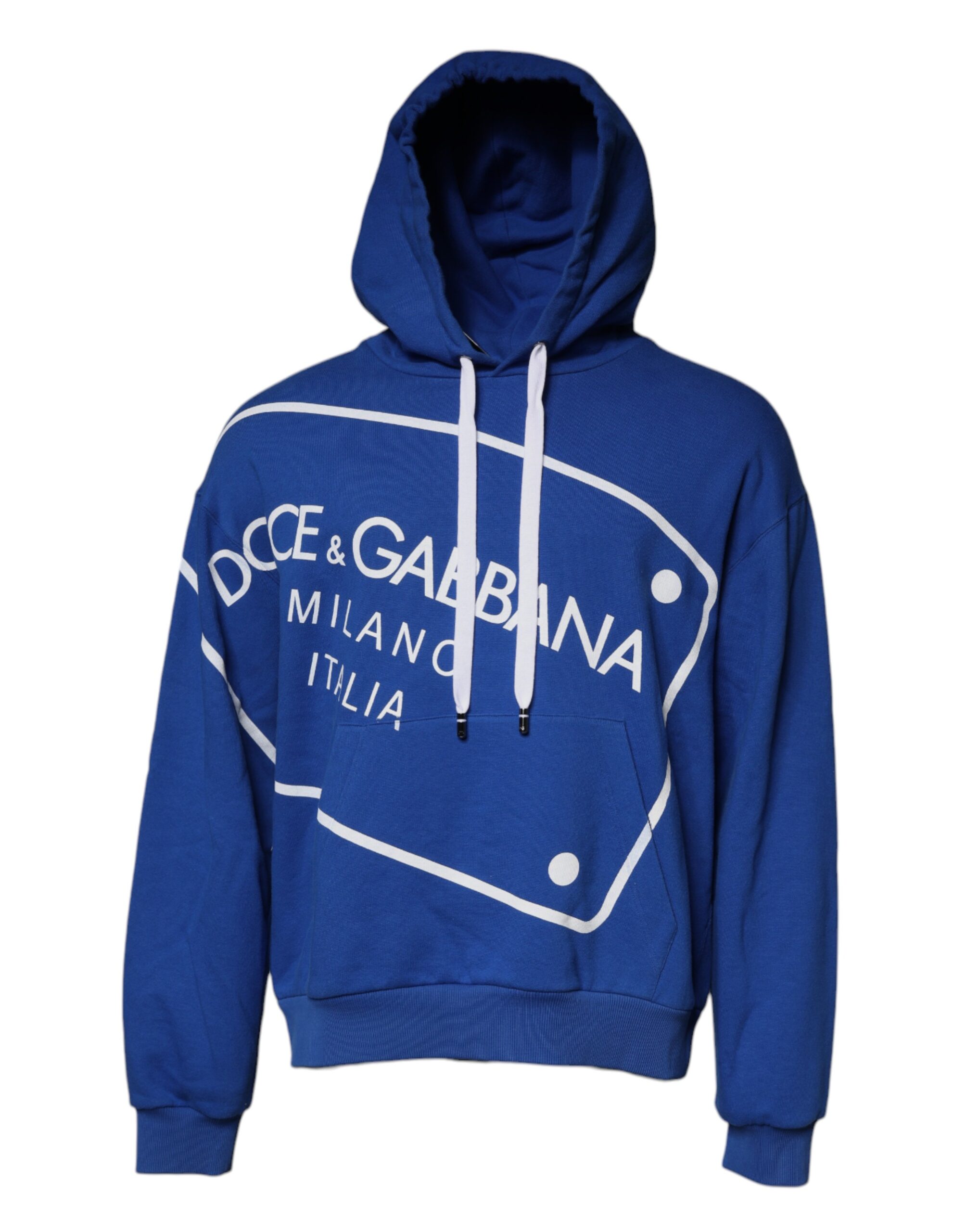 

Синяя толстовка с капюшоном и принтом логотипа Dolce & Gabbana