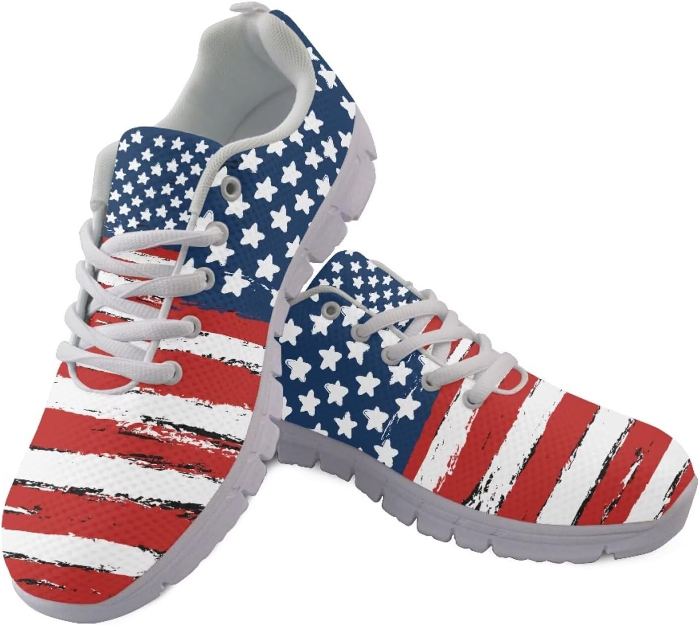 

Женские кроссовки для бега и зала на шнуровке, для ходьбы и походов, легкие и дышащие кроссовки для мужчин и женщин Getelinseng, American Flag Print