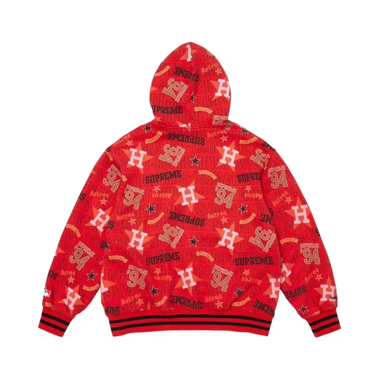 Толстовка на молнии с капюшоном Supreme x Mitchell Ness Teams, красный — фото 2
