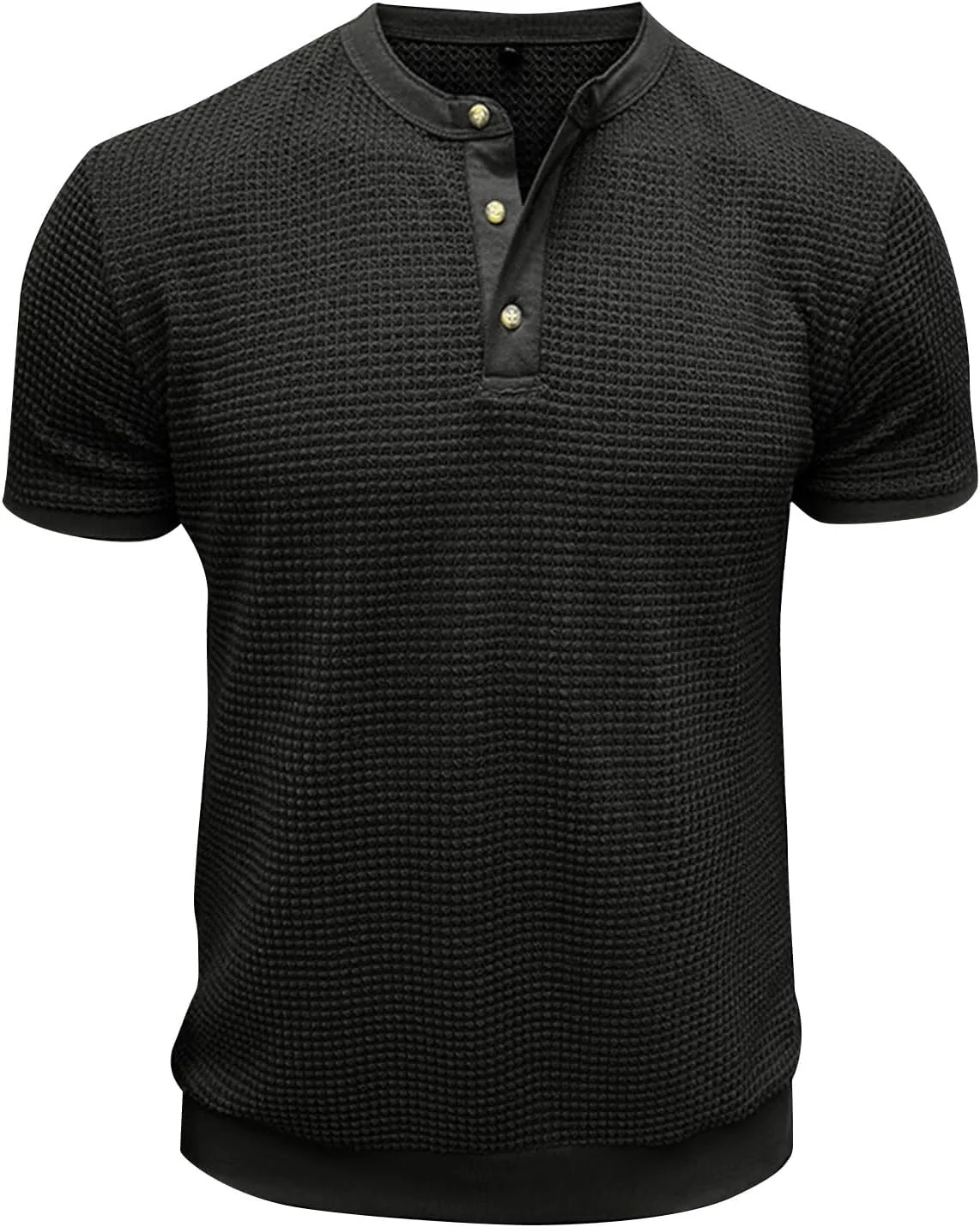 

Мужская футболка Henley с коротким рукавом, летняя, M-2XL WENKOMG1