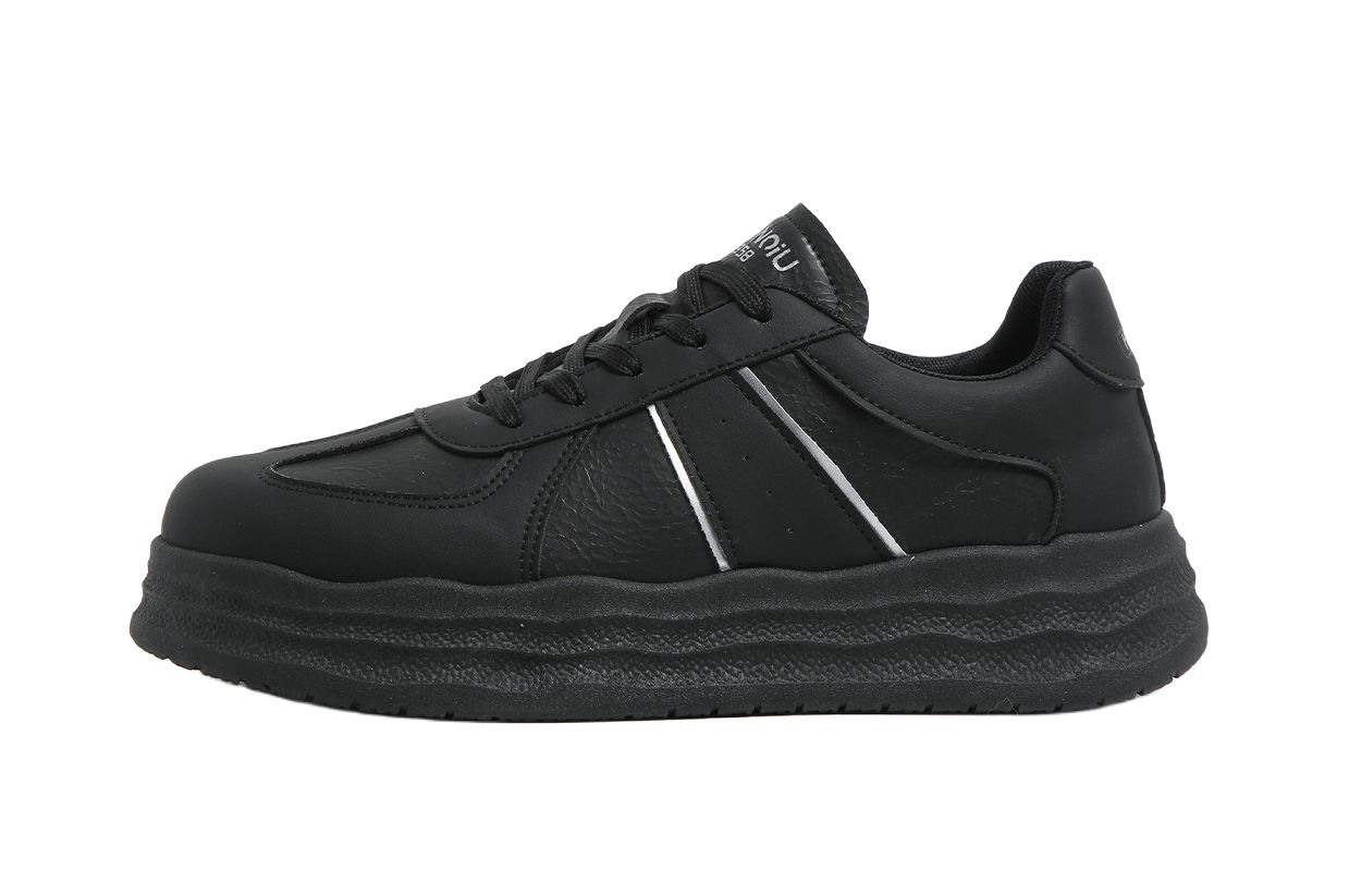 

Кроссовки для скейтбординга мужские низкие с амортизацией и противоскользящей подошвой HUANQIU, черный