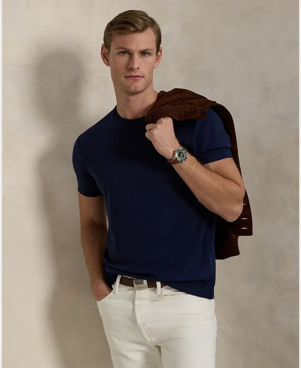 Мужская футболка из хлопка пима BCI Polo Ralph Lauren, темно-синий — фото 4