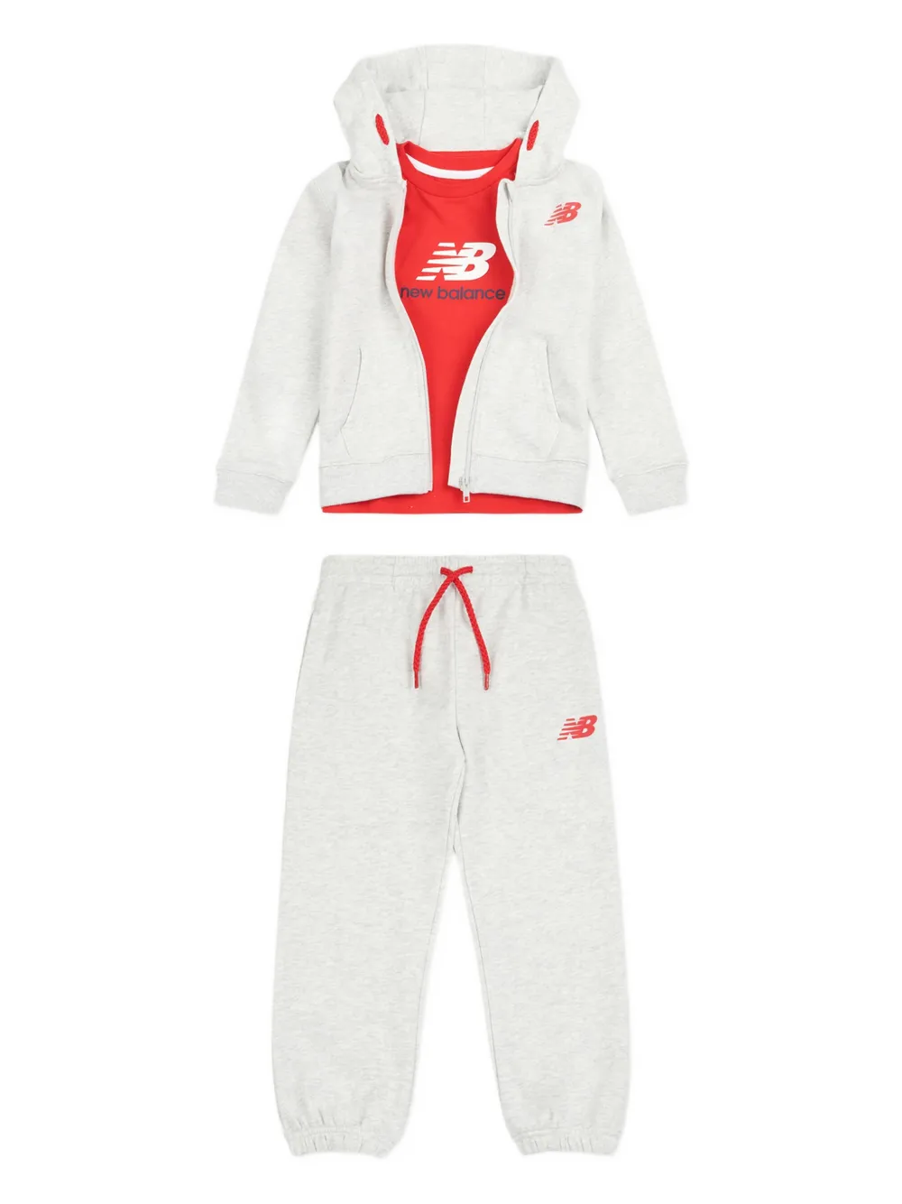 

Спортивный костюм с капюшоном New Balance Kids, серый