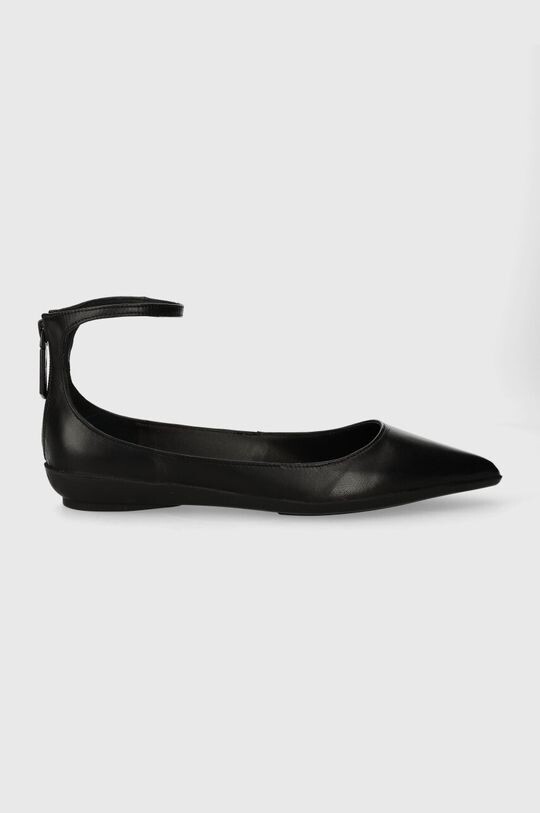 

Кожаные балетки WRAPPED ANKLE STRAP BALLERINA Calvin Klein, черный