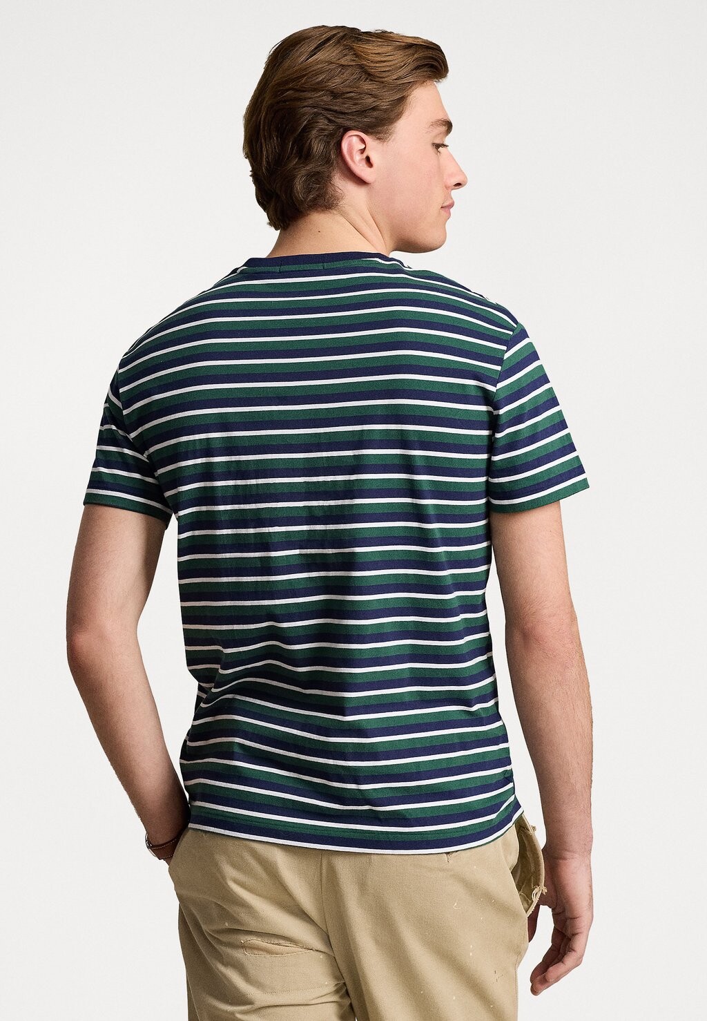 

Футболки с принтом CLASSIC FIT STRIPED JERSEY T-SHIRT Ralph Lauren, темно-зеленый