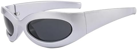 

Новые винтажные панк-спортивные женские солнцезащитные очки 2025 года, модные зеркальные очки для мужчин, солнцезащитные очки с защитой от УФ-излучения UV400 DSXLY, Silver Gray