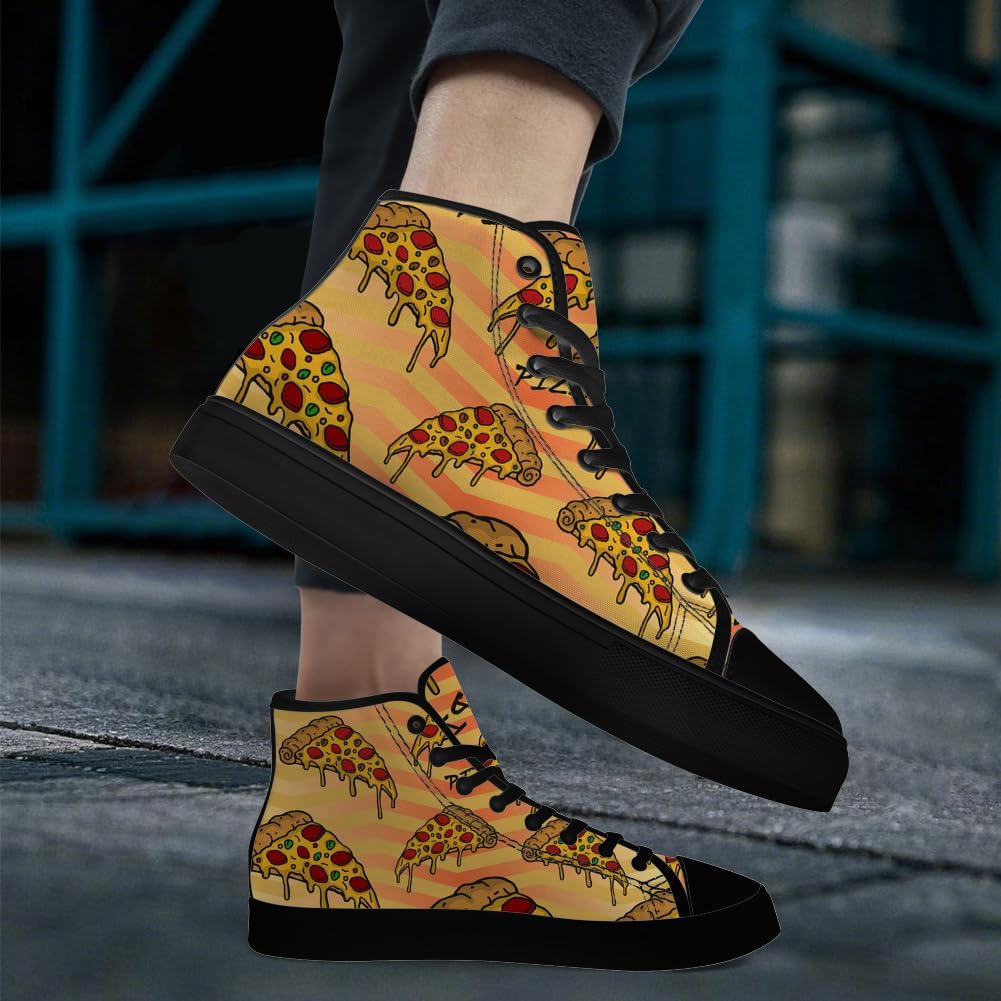 Кеды chebing Pizza High Top на высокой подошве для мужчин и женщин, высокие кроссовки на шнуровке, повседневная обувь, подарок для парня или девушки, желтый — фото 2