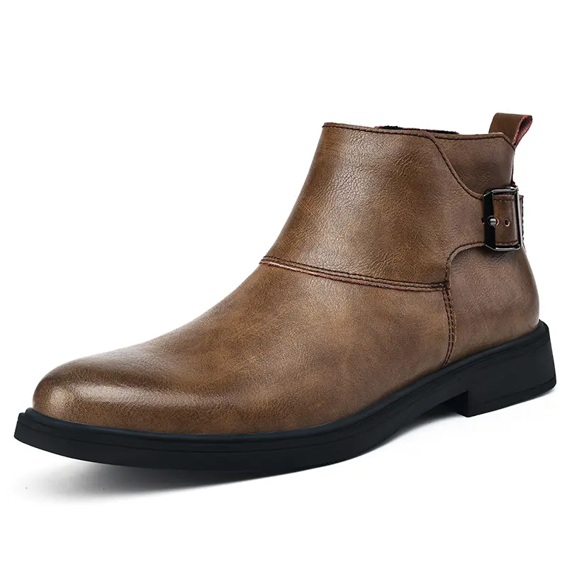 

XIMO BULL Мужские черно-коричневые ботинки с меховой подкладкой, цвет Brown Fleece-Lined