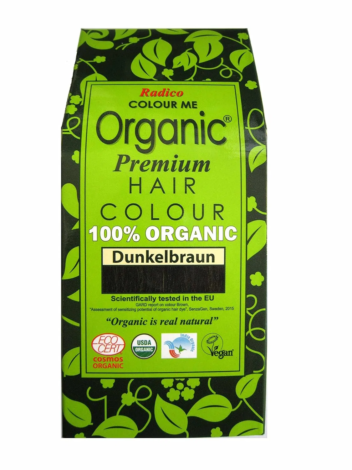 Органическая растительная краска для волос Radico Colour Me Organic, темно-коричневая Radico