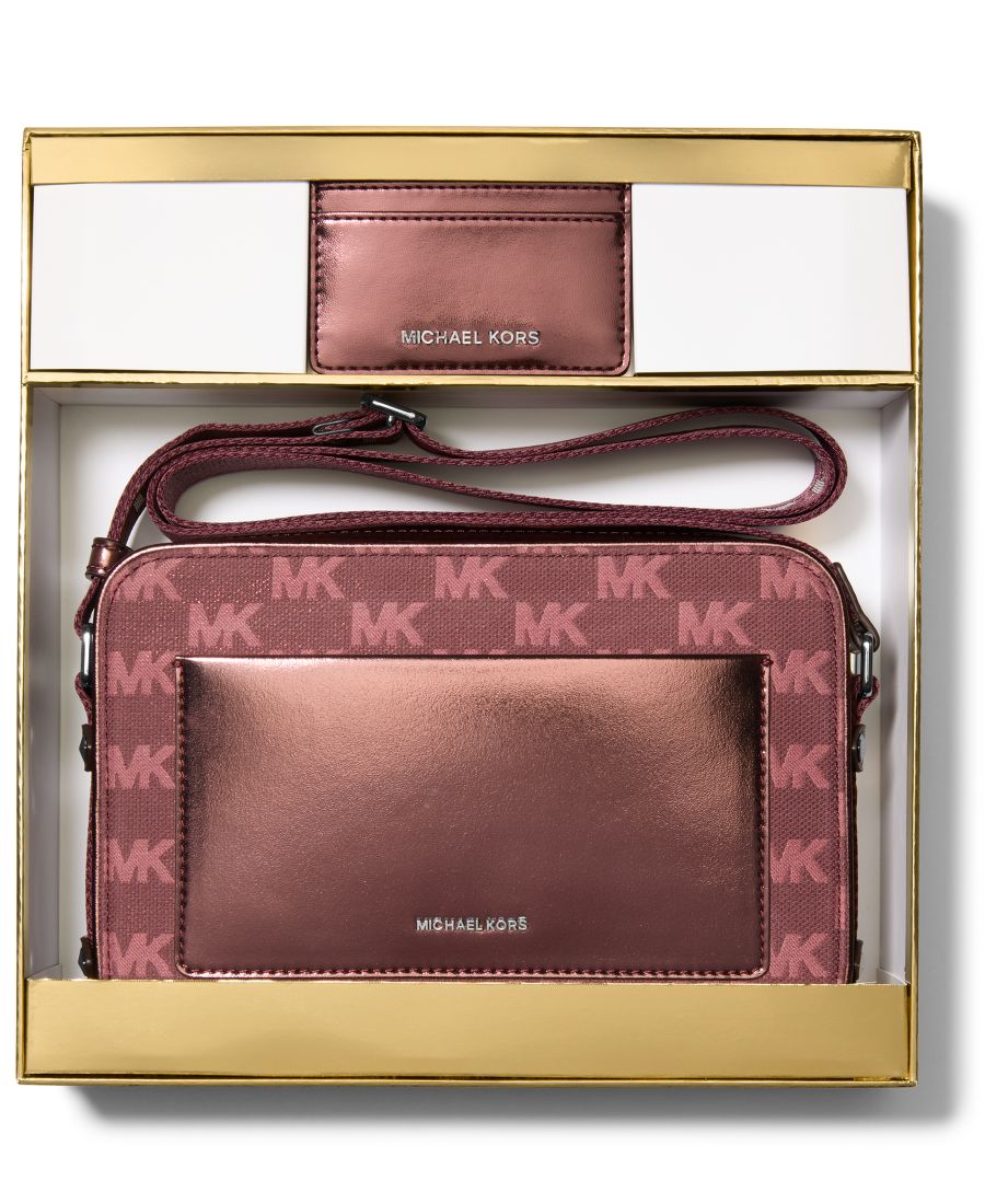 

Большая сумка через плечо Boxed Maeve East West Pocket с футляром для карт Michael Kors, Oxblood/light Tonal