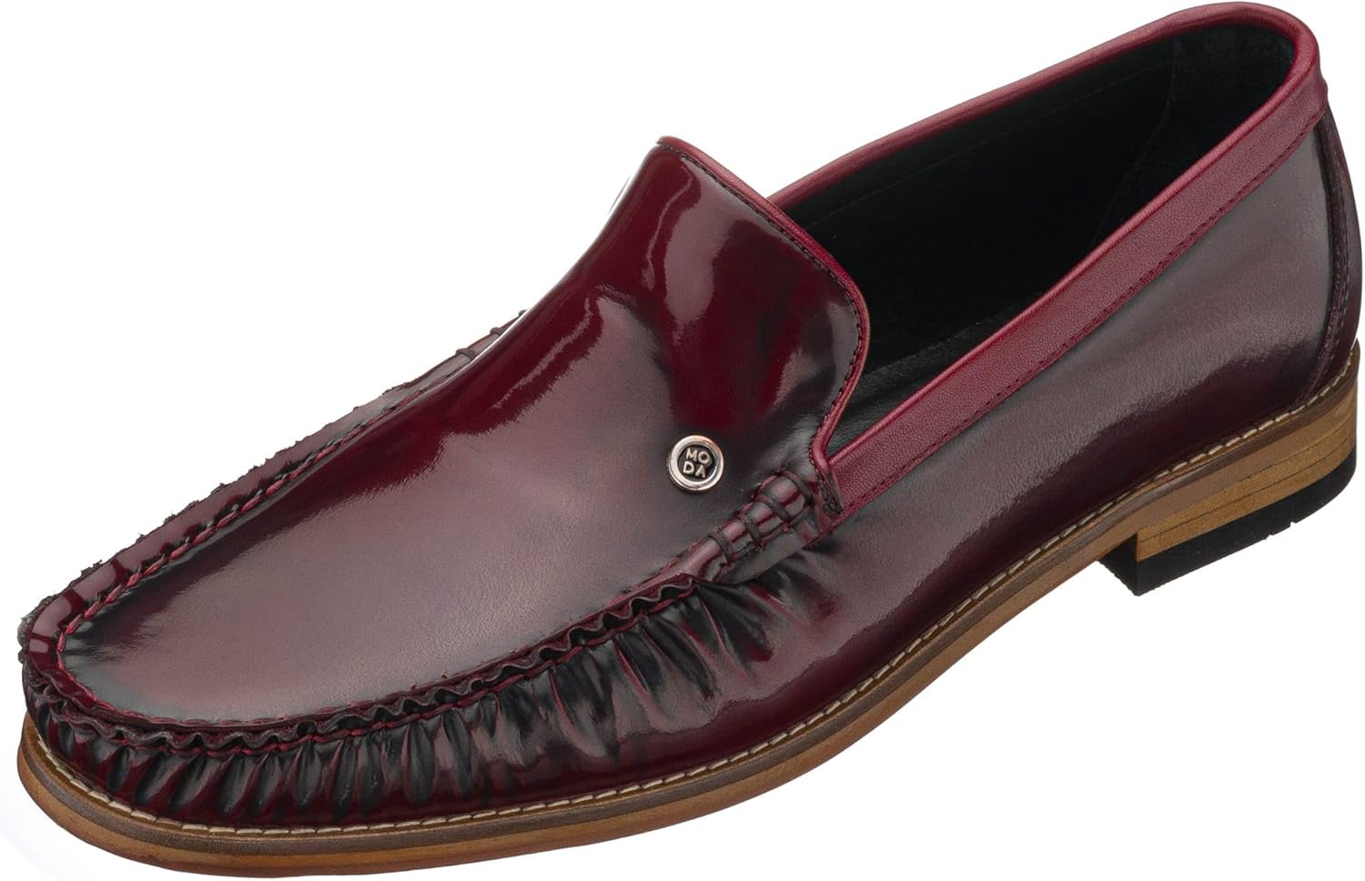 

Мужские кожаные лоферы DALGALA Bordeaux ручной работы, повседневные с отделением для монет, initial