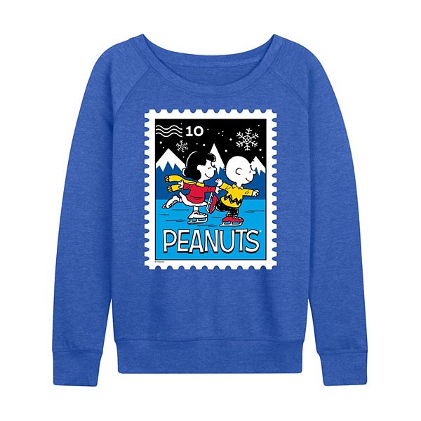 

Женская футболка с длинным рукавом peanuts lucy & charlie ice skating stamp french terry Licensed Character, Heather Royal Blue, Синий, Женская футболка с длинным рукавом peanuts lucy & charlie ice skating stamp french terry Licensed Character, Heather Ro