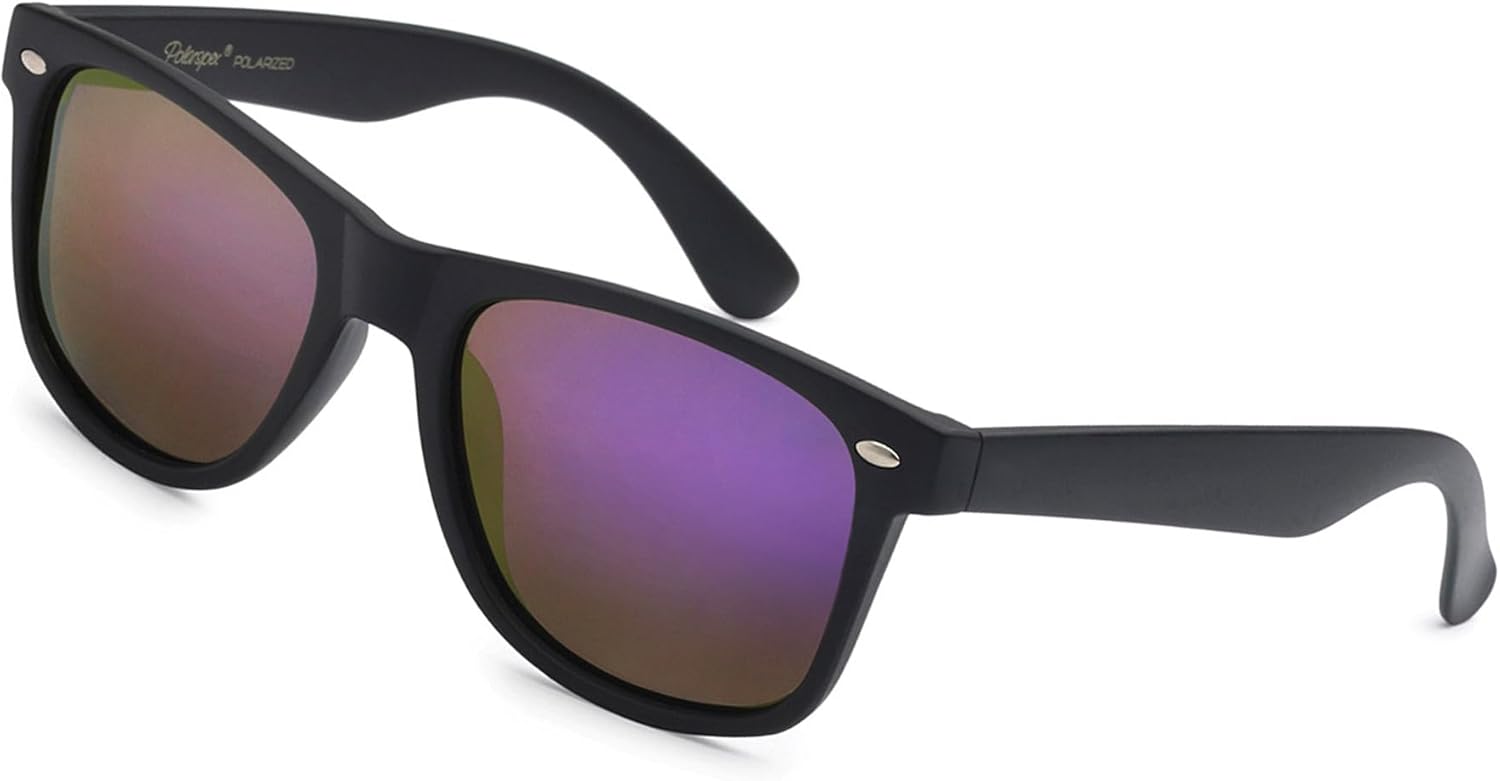 

Поляризованные солнцезащитные очки PolarSpex для мужчин и женщин – защита от УФ-излучения, прочные и легкие, в стиле ретро, ​​идеально подходят для вождения и рыбалки, Matte Black | Amethyst