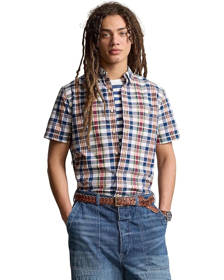 

Рубашка Polo Ralph Lauren Classic Fit Plaid Oxford, цвет White Blue Multi