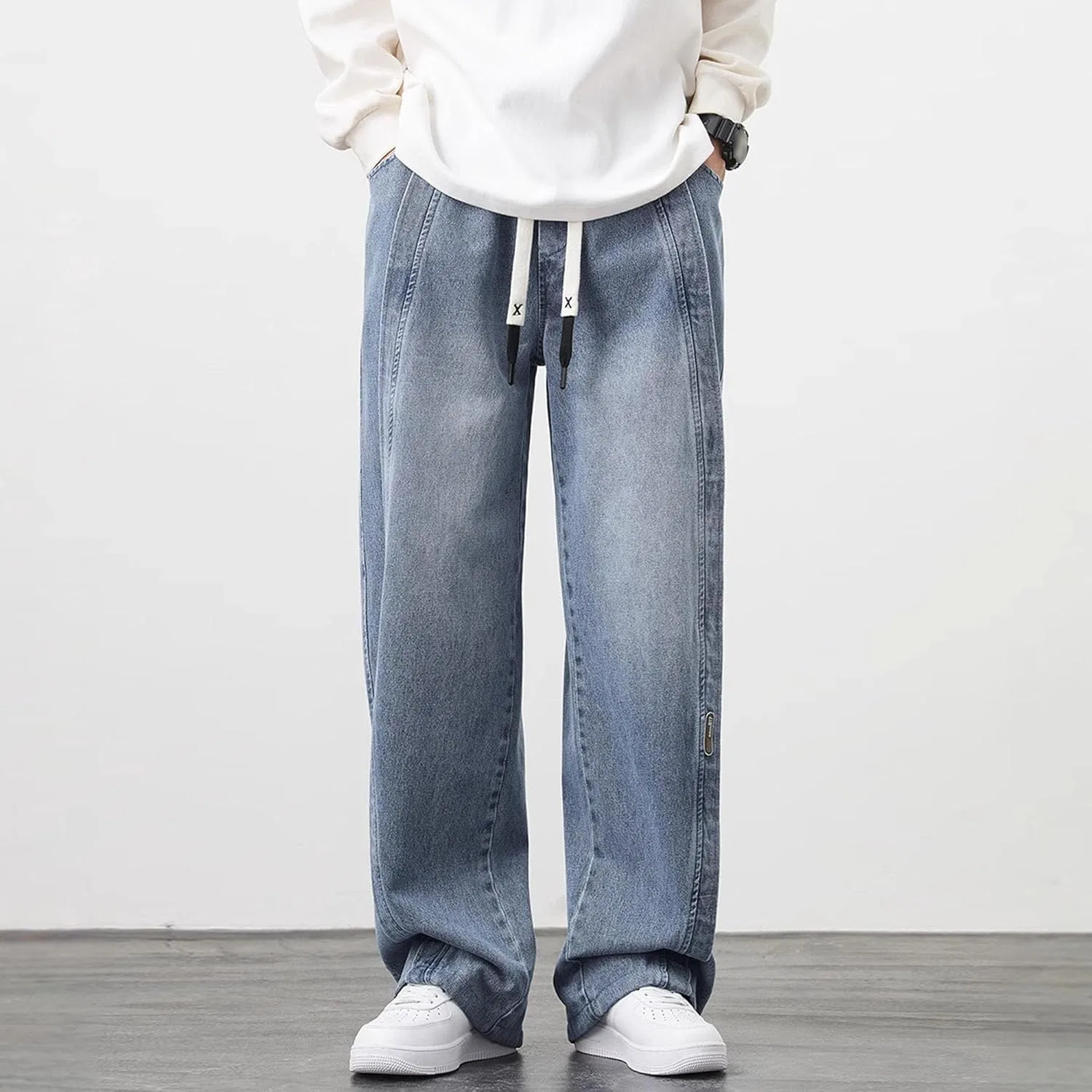 Джинсы свободные Men's Hip Hop Jean, синий — фото 3