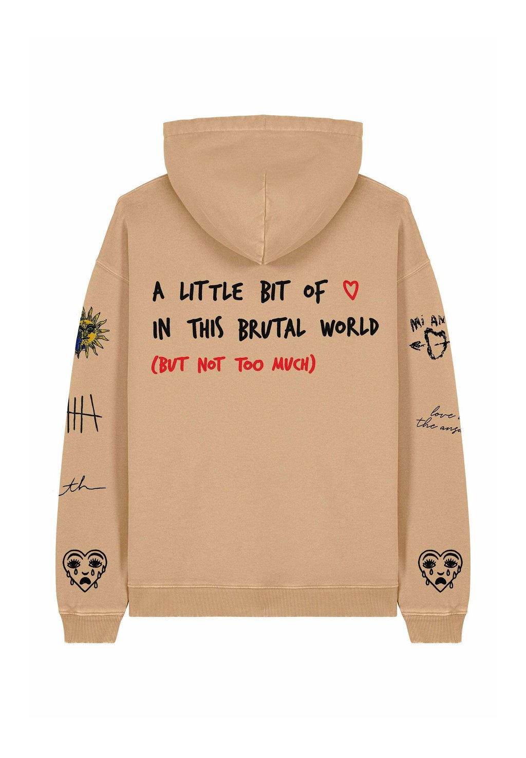 

Толстовка BRUTAL TATTOO EMBROIDERY UNISEX VINTAGE - Hoodie Mira Paris, бежевый