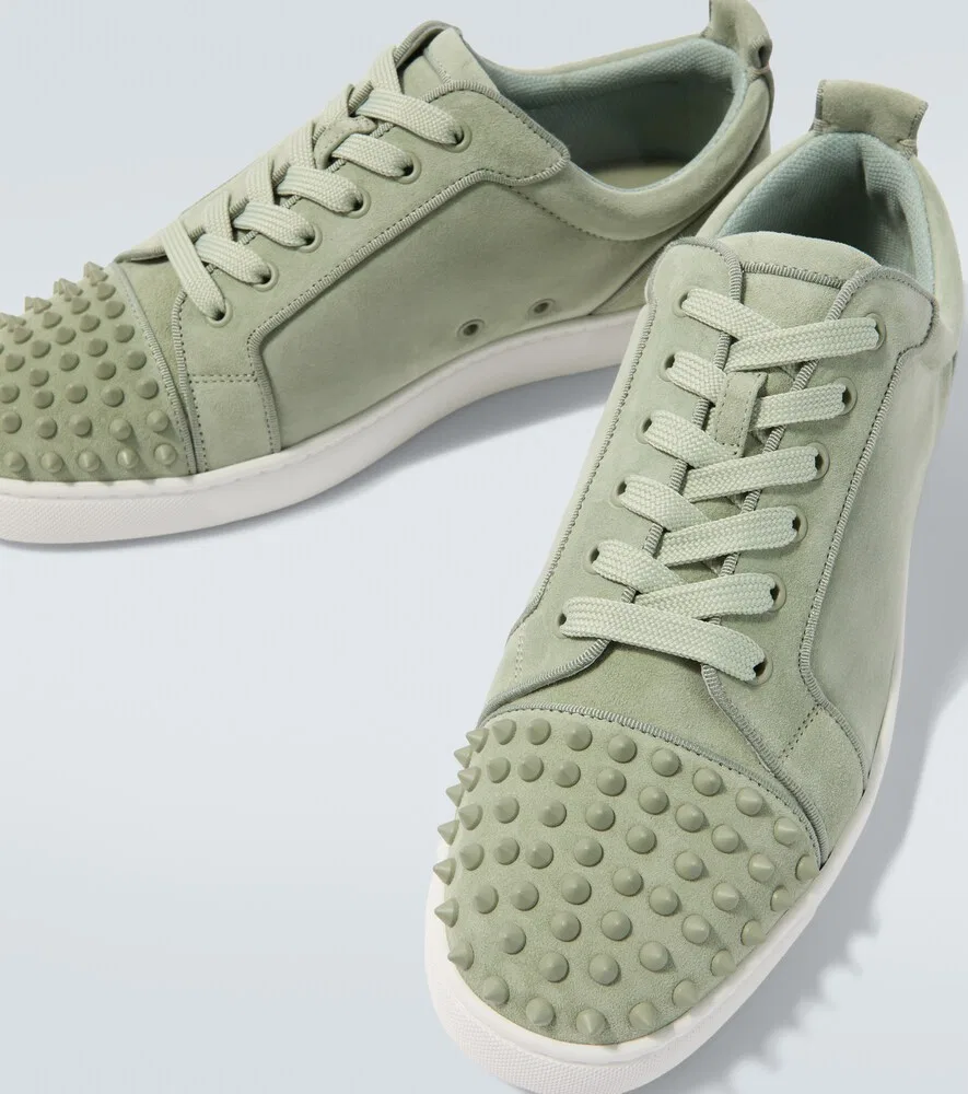 Замшевые кроссовки Louis Junior Spikes Christian Louboutin, зеленый — фото 3