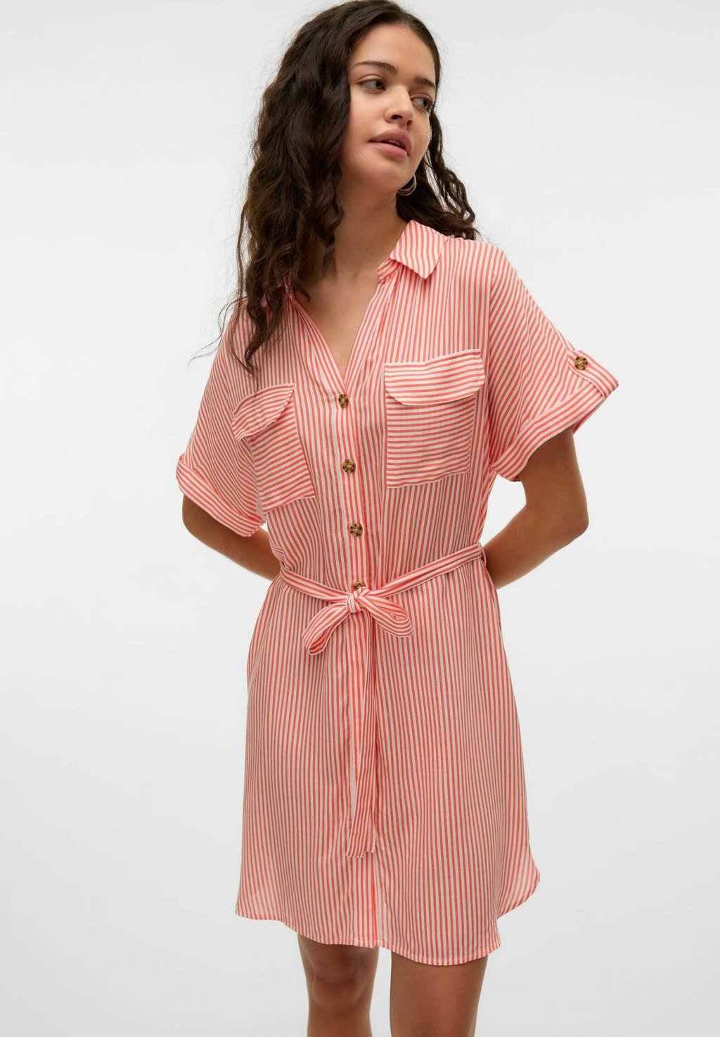 

Платье-рубашка BUMPY SS SHORT NOOS Vero Moda, красный