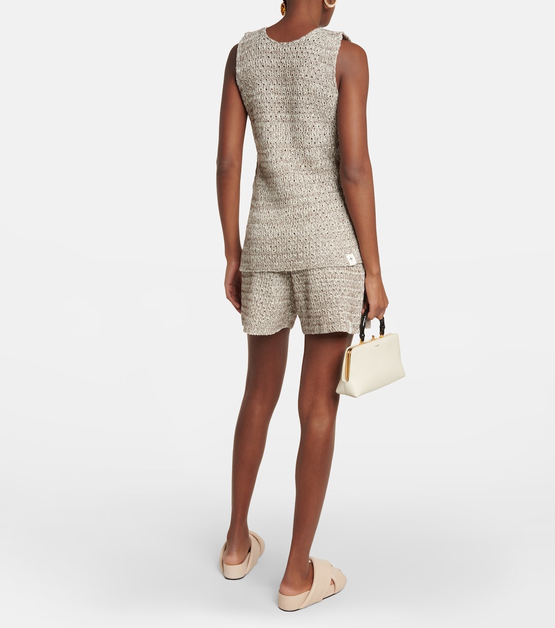 Вязаный топ из смесовой хлопчатобумажной пряжи Jil Sander, Open Miscellaneous — фото 3