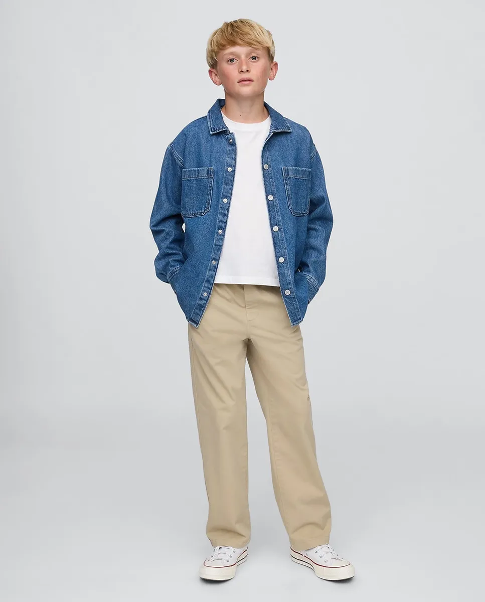 

Свободные и удобные детские брюки Gap, хаки