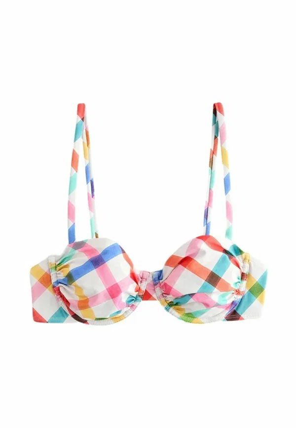 Топ-бикини Regular fit Next, multi white bright check, мульти-белый яркий клетка