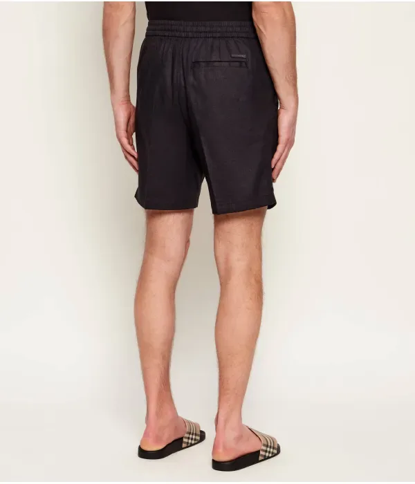 Льняные шорты straight fit Calvin Klein, черный — фото 3