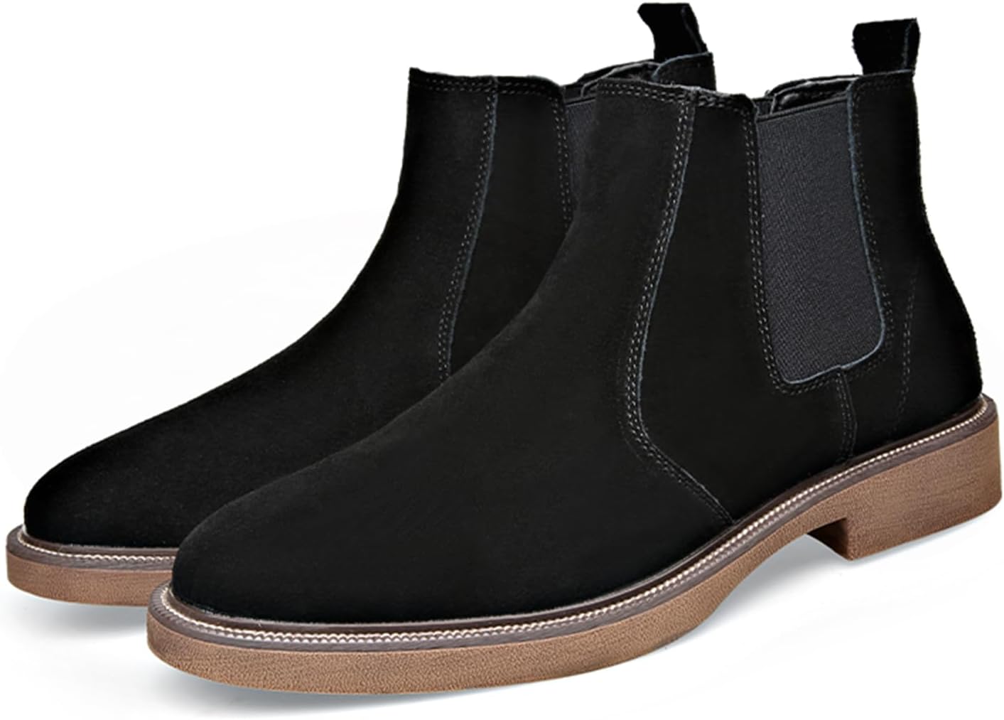 

Мужские классические ретро-ботинки Abborora Mens слипоны Chelsea черно-коричневые, замшевые, на щиколотку, оксфорды Chukka для мужчин
