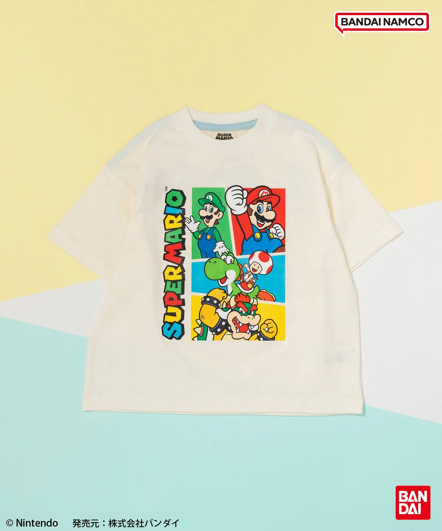 Детская футболка с принтом Super Mario BANDAI разноцветная