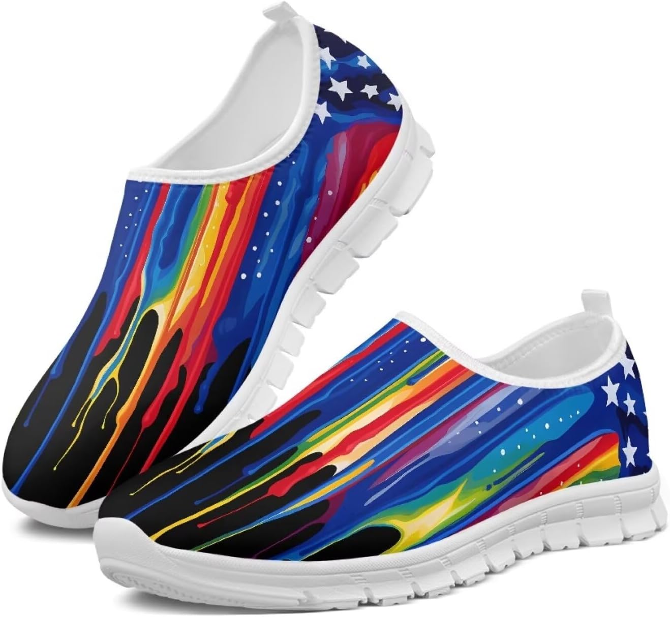 

Удобные мужские кроссовки для ходьбы, стильные и дышащие, легкие теннисные кроссовки без шнурков с эластичной дышащей верхней частью и мягкой подошвой EVA, для путешествий и спорта, размеры US 5-14, белая подошва Generic