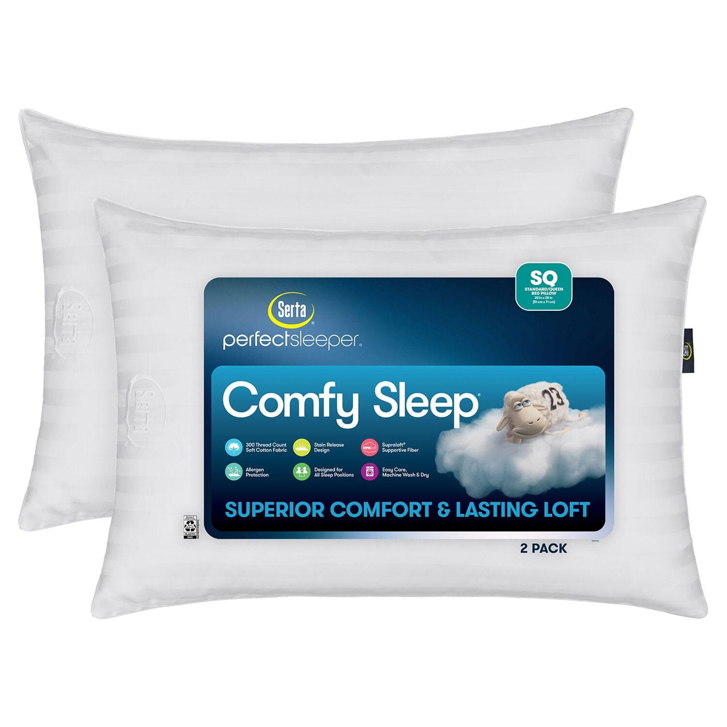 

Подушка Serta Perfect Sleeper Queen, белый