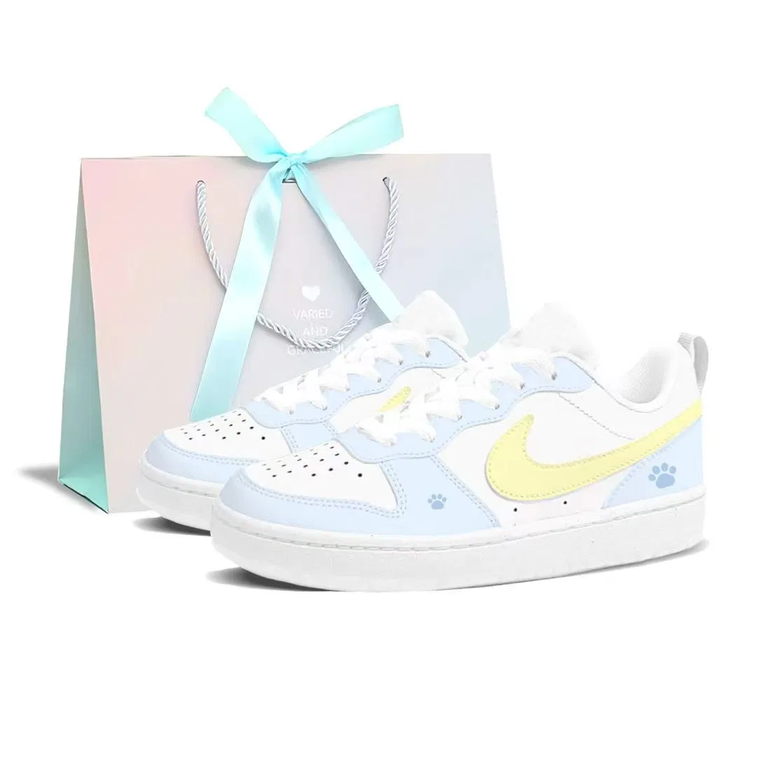 Кроссовки для скейтбординга Court Borough Kitten Leather Low top Kids' для подростков Nike, Blue