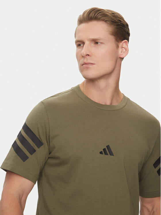 Футболка обычного кроя Future Icons 3-Stripes JD4876 Adidas, зеленый — фото 4