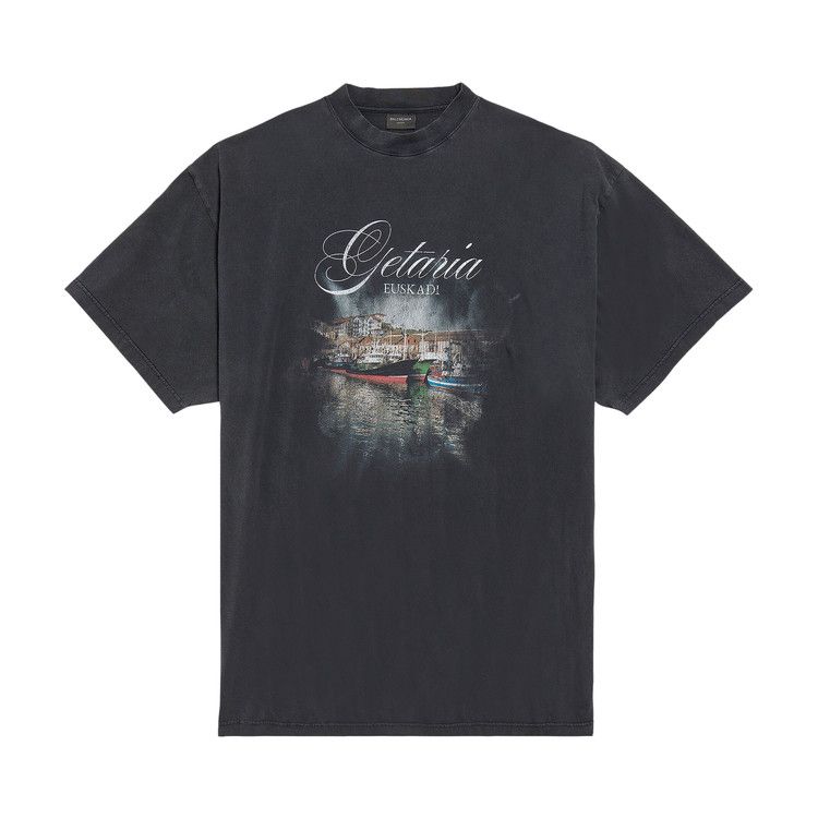 

Футболка Balenciaga Oversize Fit Getaria T-Shirt, Faded Washed Black