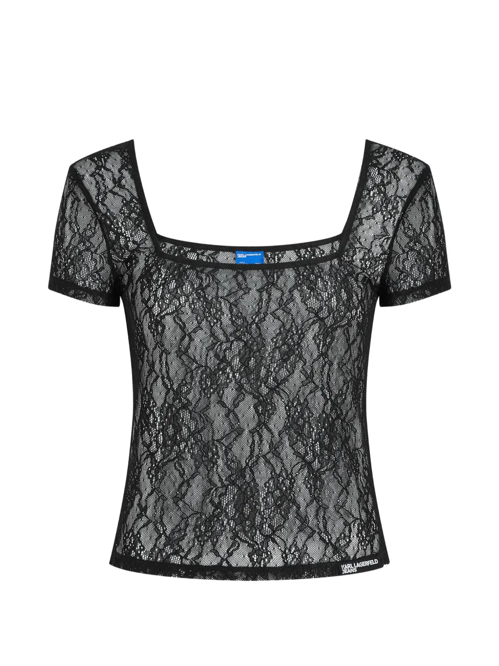 

Кружевная блузка с квадратным вырезом Karl Lagerfeld Jeans, черный