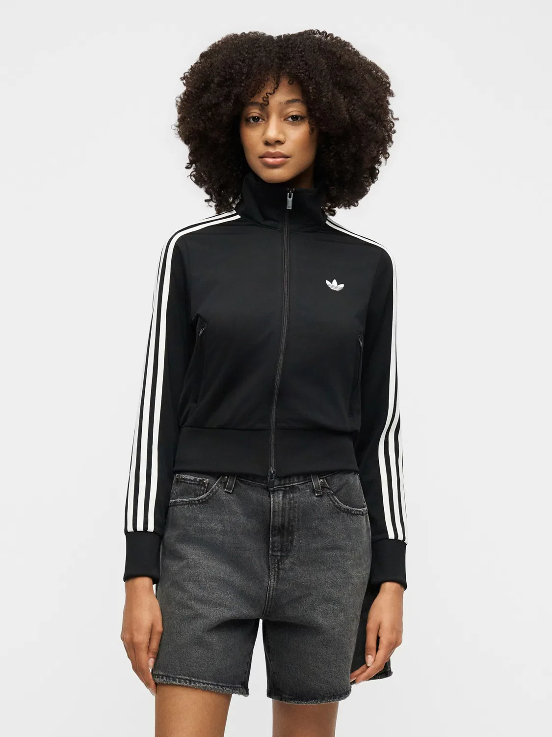 Худи на молнии Adidas Originals Firebird Classic черного цвета — фото 2