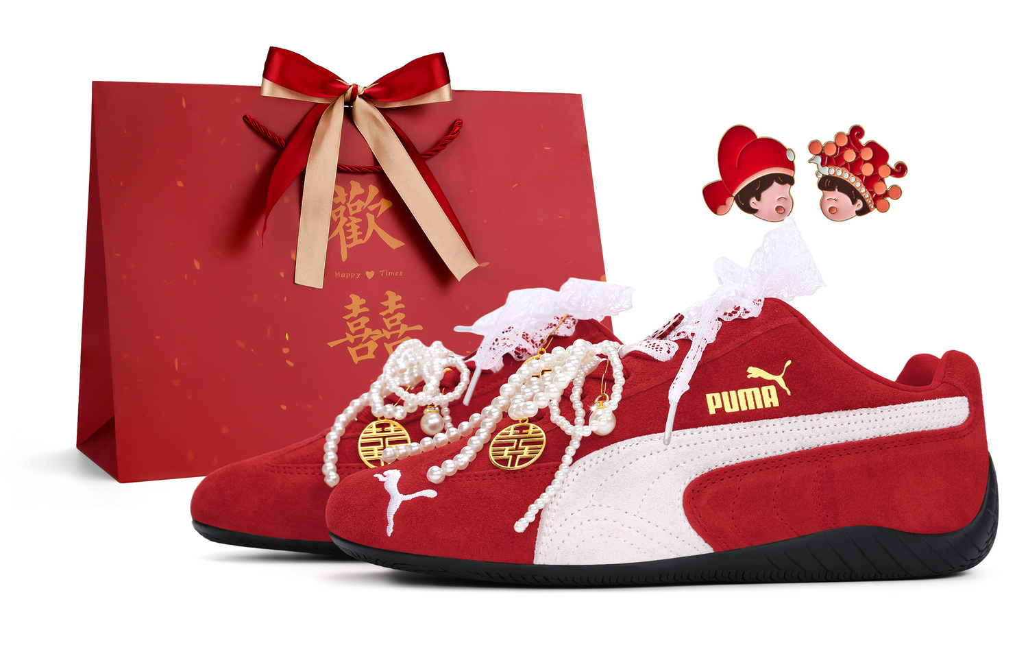 

Puma Низкие повседневные кроссовки Speedcat, унисекс, огненно-красные